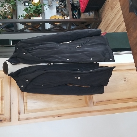 Betsey Johnson Jackets & Blazers - Betsey Johnson Anorak Funnel Neck Jacket Womens Size Medium Fun Leopard Lining